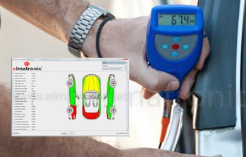 elmatronic F/NF EXT BLUETOOTH rétegvastagság mérő és KERT interface szoftver eredetiség vizsgáló cégeknek